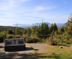 A plaque celebrating the twinning of Radar Hill in Tofino and Hallyo Haesang Sea National Park of Korea
