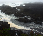 Waves pound the rocks along the Wild Pacific Trail